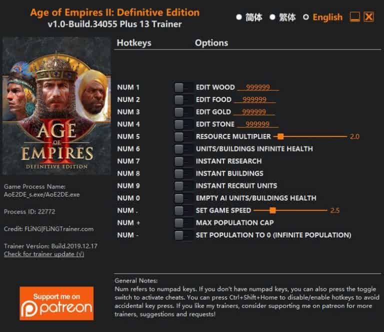 age of empires ii definitive edition trainer age of empires ii definitive edition trainer