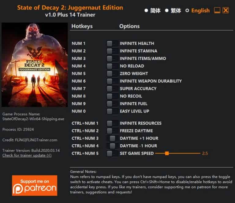 state of decay 2 v1.02 trainer state of decay 2 v1.02 trainer