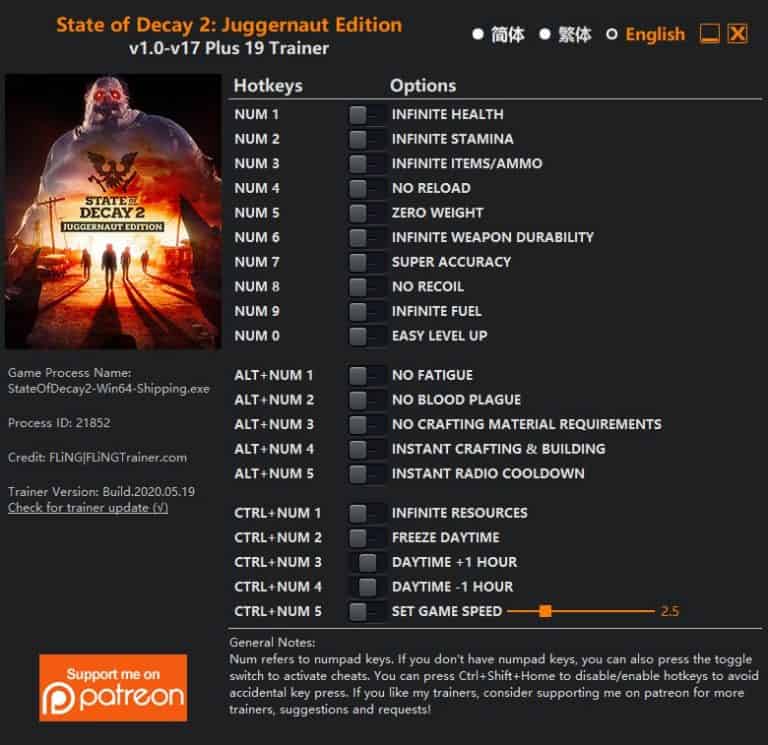 state of decay 2 trainer state of decay 2 trainer